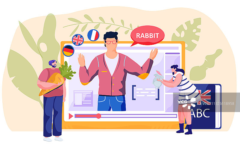 电脑屏幕上的英语课程图片素材