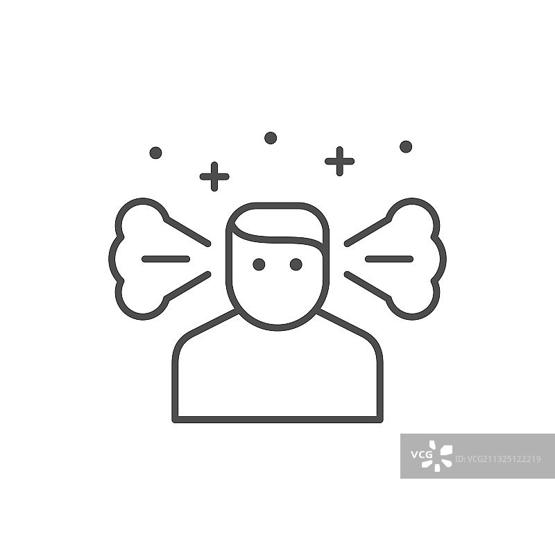 情绪压力线性轮廓图标图片素材