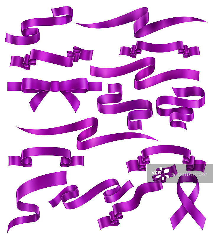 品红色丝带图片素材