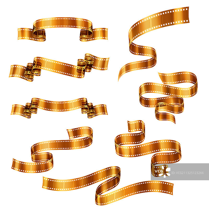 金色金属胶片合集图片素材