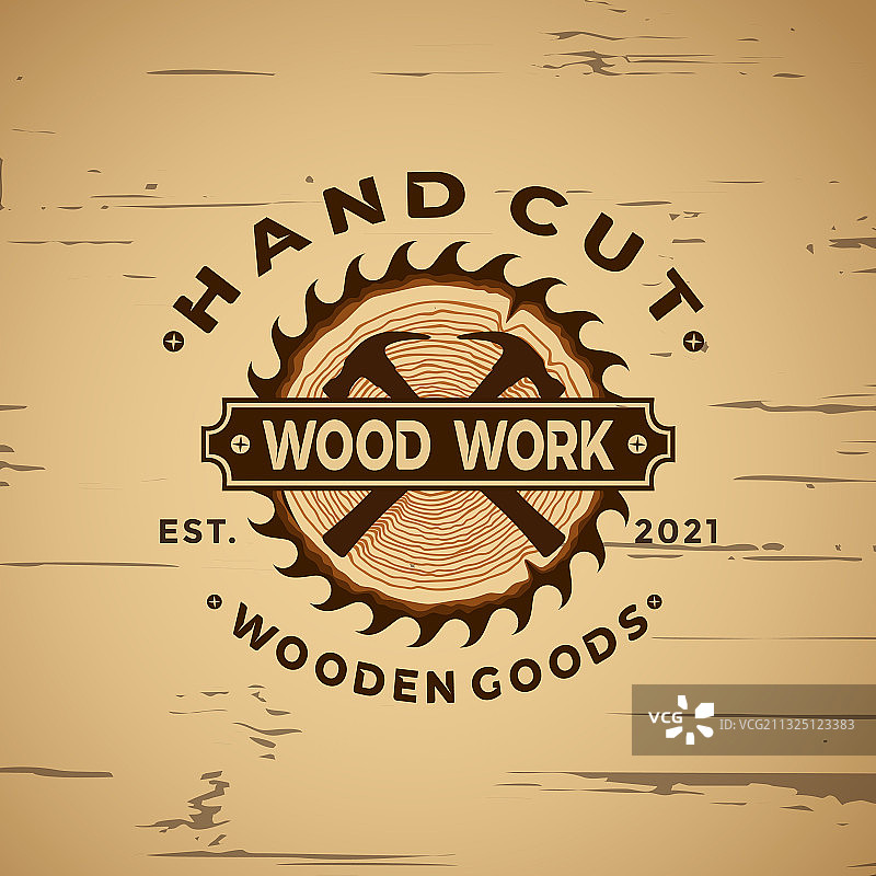 最佳木工复古Logo设计元素图片素材
