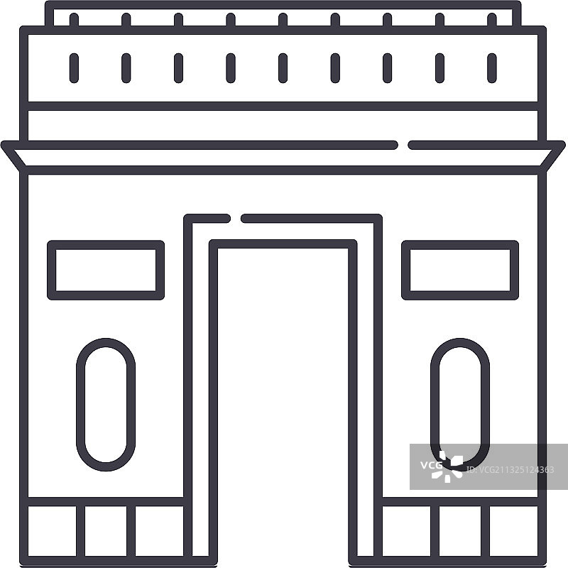 凯旋门线性图标图片素材