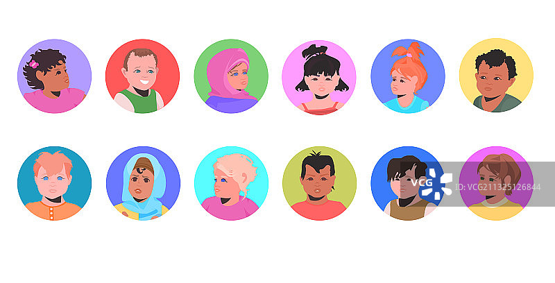 混合种族儿童头像图片素材