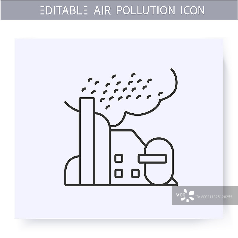 生物危害排放物灰尘线图标（可编辑）图片素材