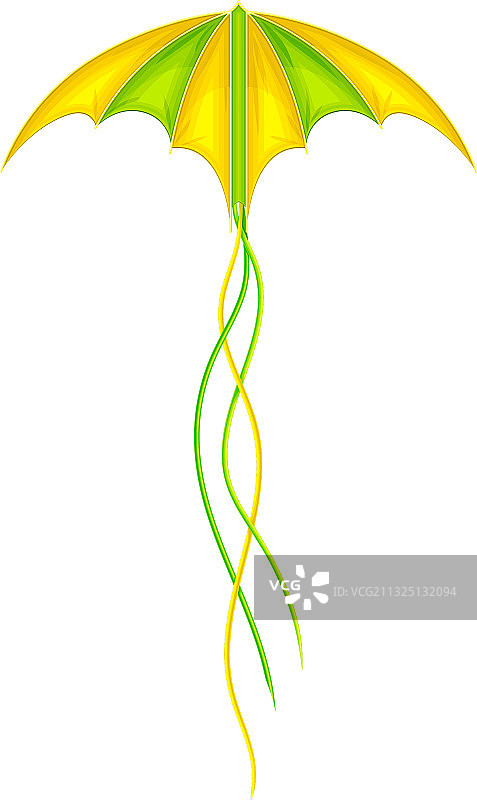 系绳工艺品：黄色和绿色风筝图片素材