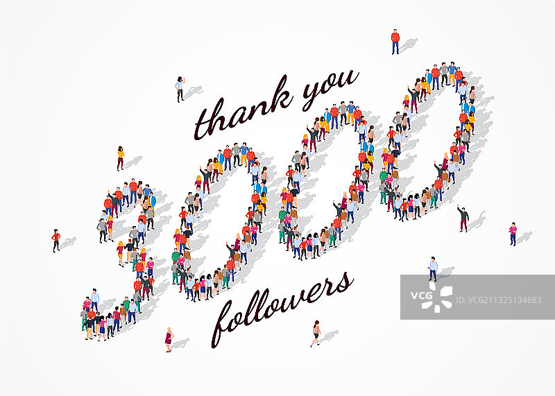 3千粉丝群体的商务人士图片素材