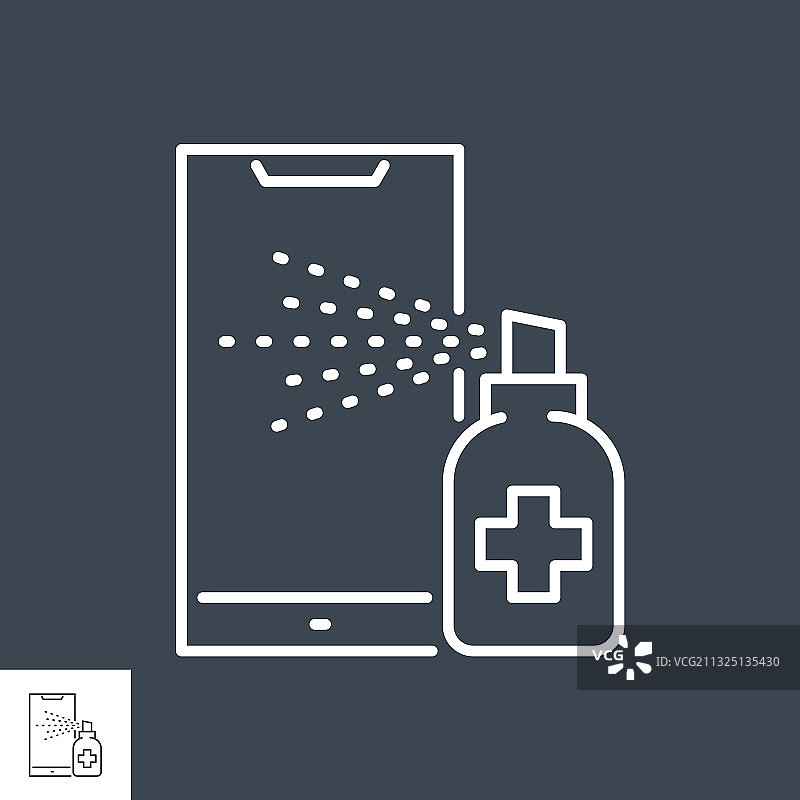 智能手机消毒细线图标图片素材