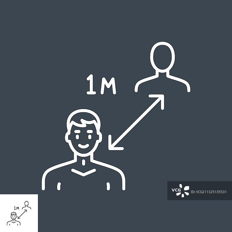 保持社交距离细线图标图片素材