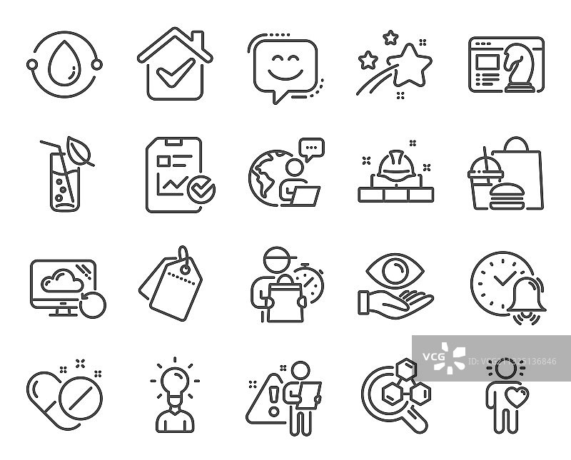 包含笑脸的商务图标集图片素材