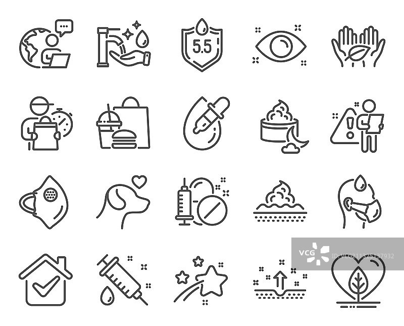 包含本地种植图标的医疗保健图标集图片素材