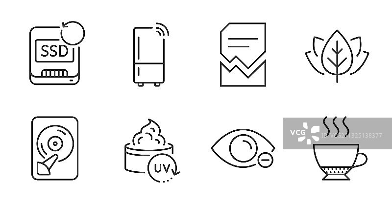 近视恢复SSD和HDD图标集UV图片素材