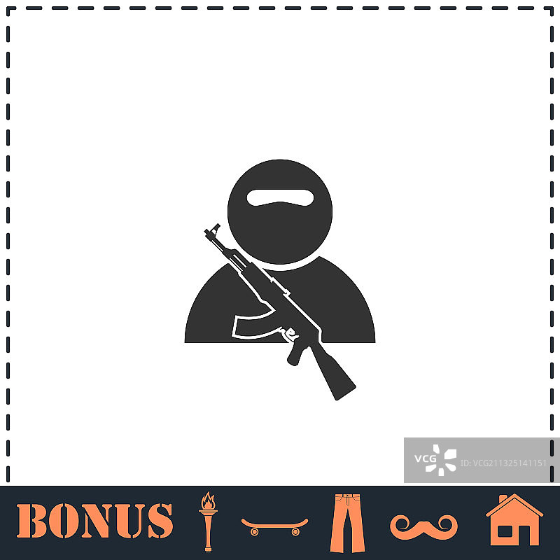 士兵扁平图标图片素材