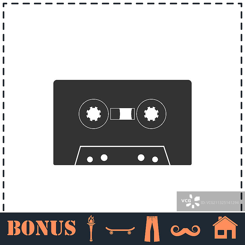 扁平磁带图标图片素材