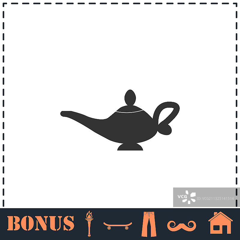 魔法神灯图标（扁平风格）图片素材