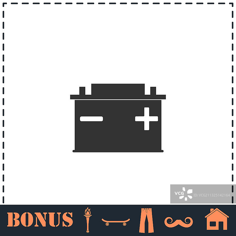 汽车蓄电池扁平图标图片素材