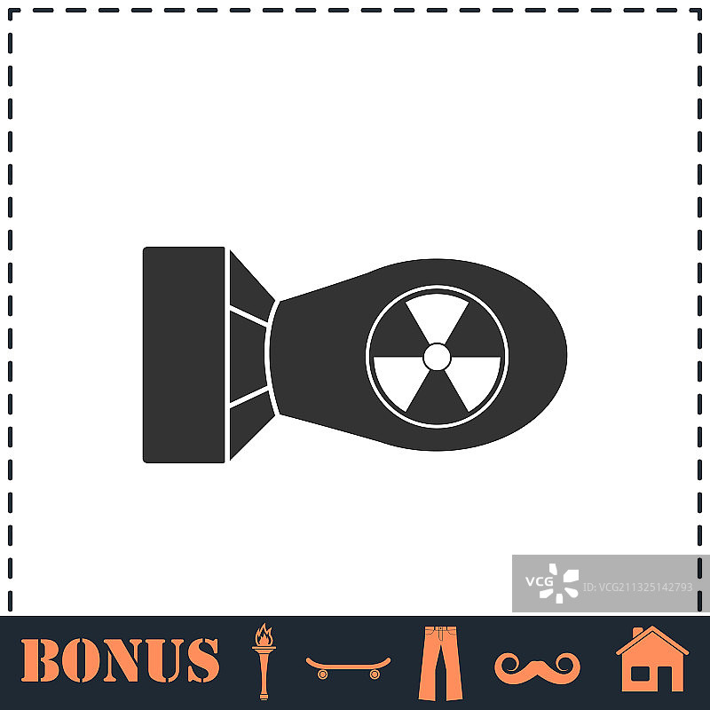 核弹图标（扁平风格）图片素材