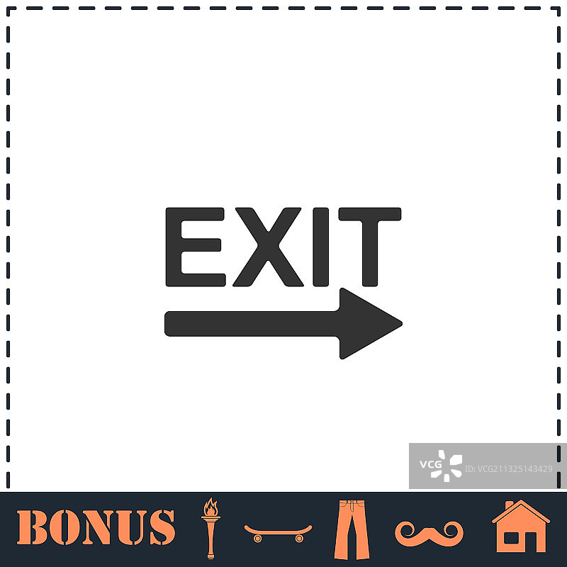 出口图标（扁平风格）图片素材