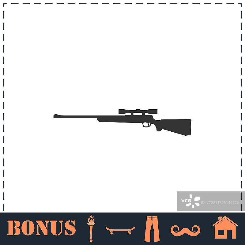 狙击步枪扁平图标图片素材