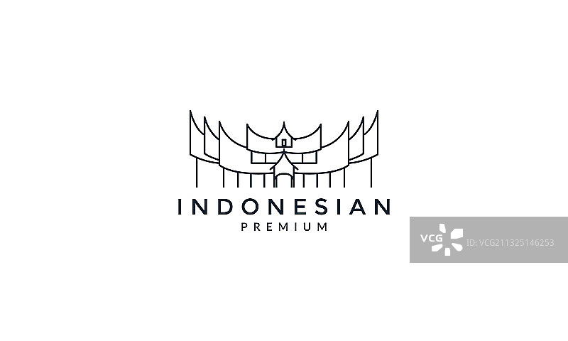 印尼巴东传统房屋Logo图标图片素材