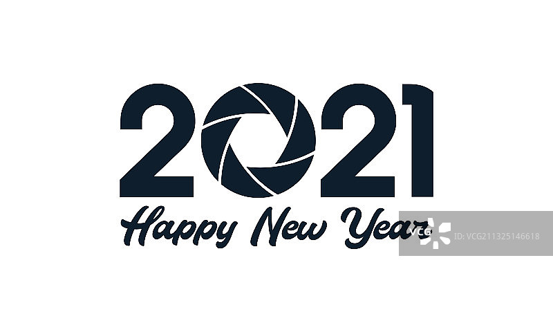 带有相机的2021新年现代字体图片素材
