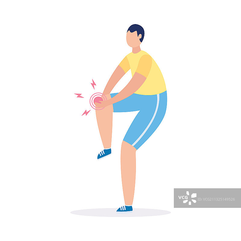 男性角色膝盖骨关节炎图片素材