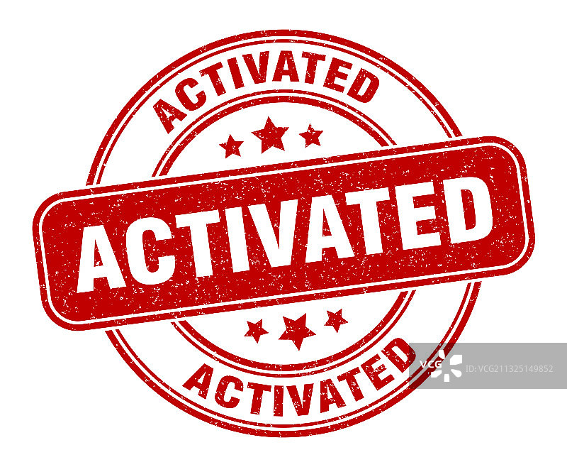 已激活印章已激活标签圆形Grunge标志图片素材