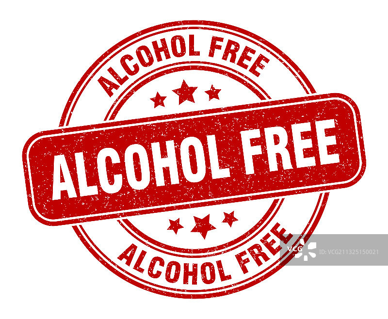 无酒精印章圆形标签图片素材