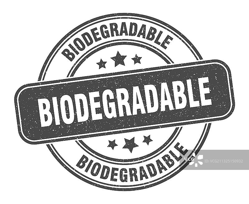 可生物降解标签圆形印章图片素材