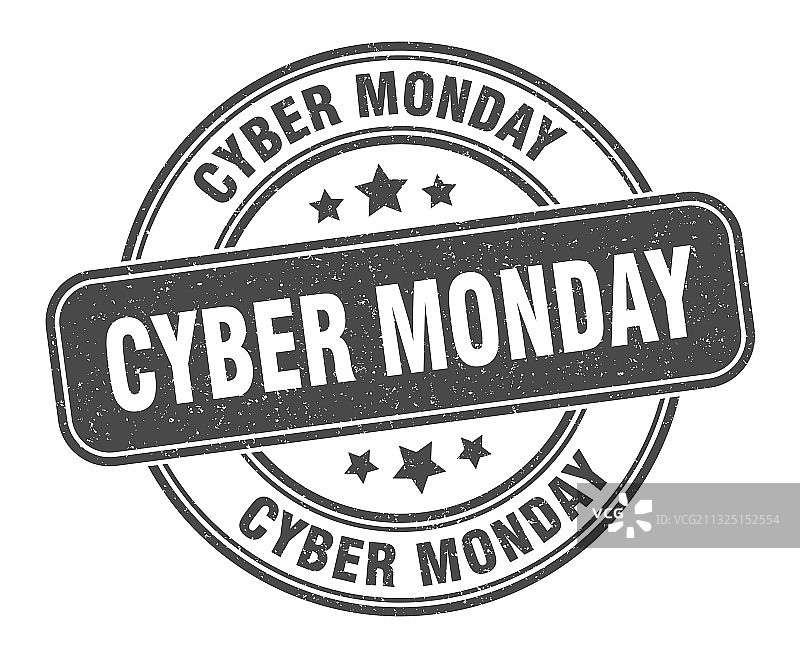 网络星期一标签圆形印章图片素材