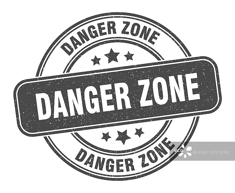 危险区域圆形复古标签印章图片素材