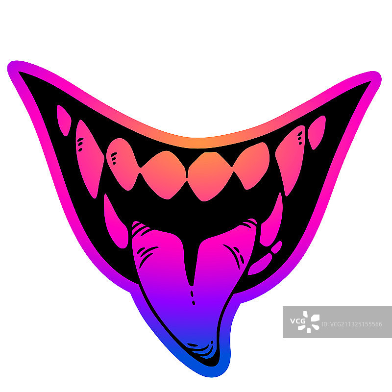 伸出舌头的怪物嘴巴图片素材