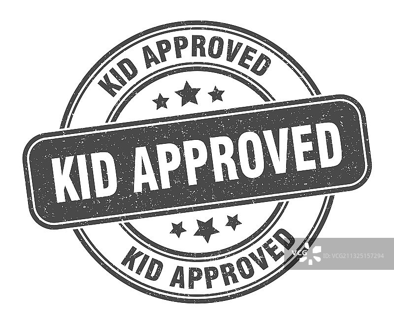 儿童认可印章圆形标签图片素材