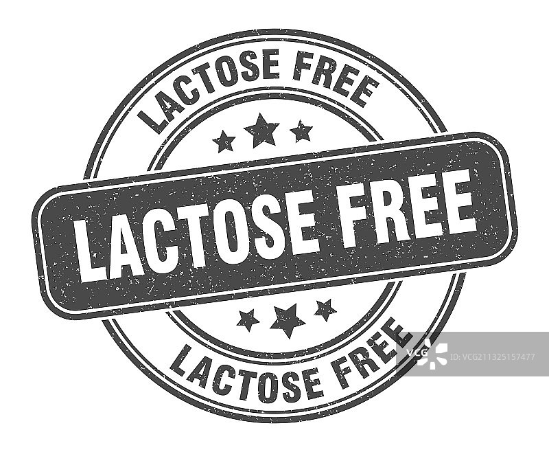 无乳糖印章圆形标签图片素材