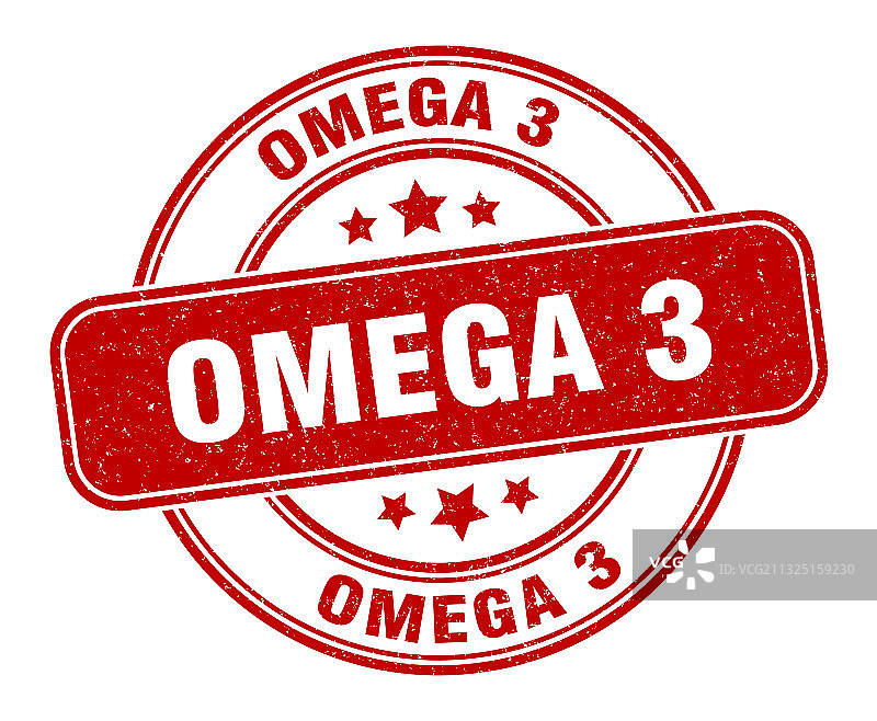 Omega-3图章圆形标志图片素材