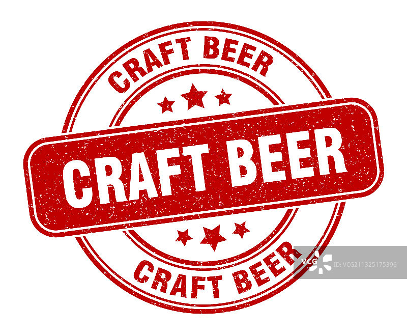 精酿啤酒印章标签圆形复古设计图片素材