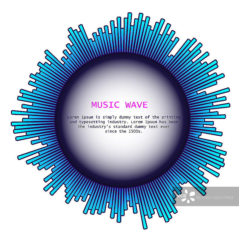 圆形光线音乐波浪播放器彩色均衡器图片素材
