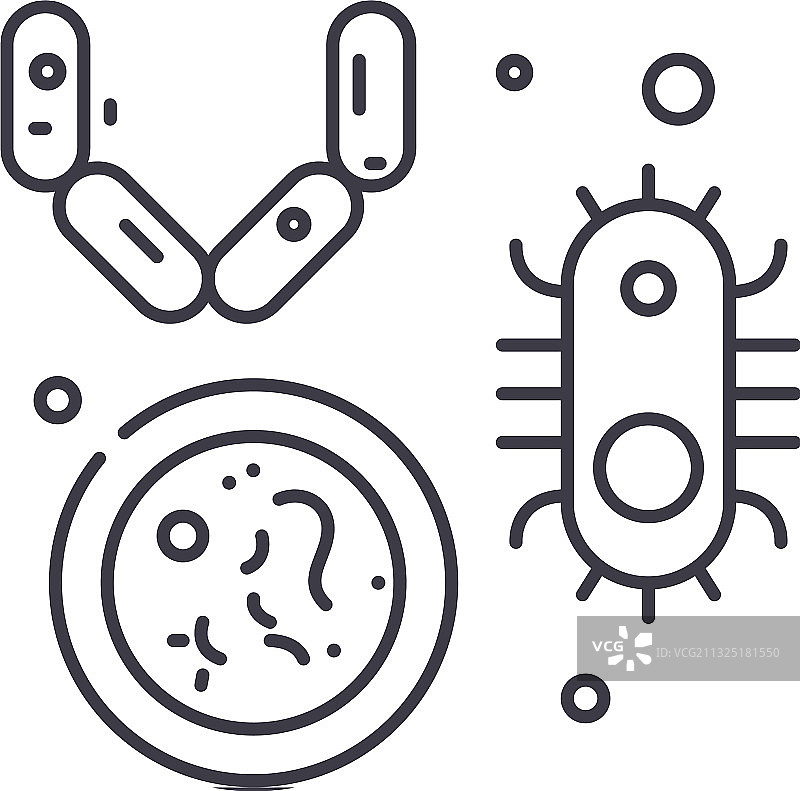 线性隔离细菌图标图片素材