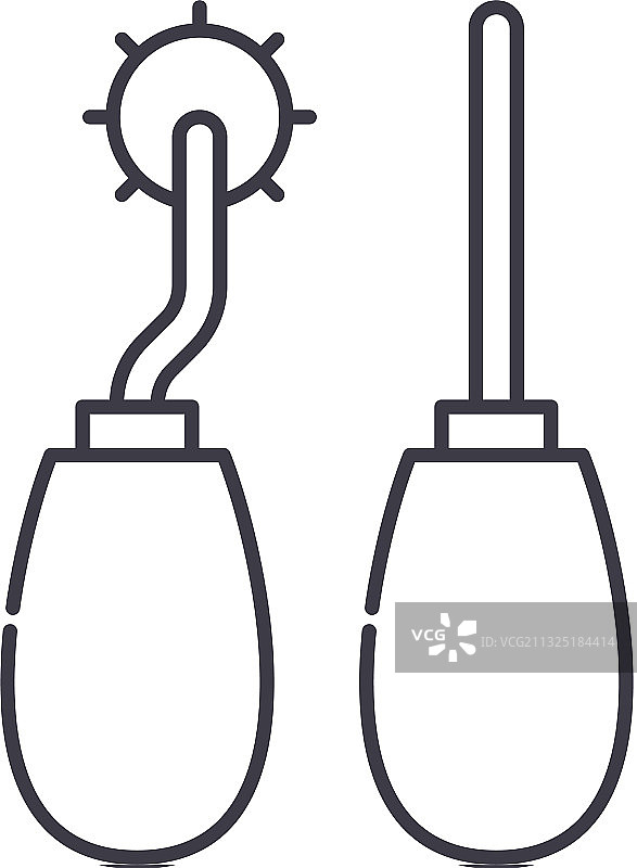 裁缝工具线性隔离图标图片素材