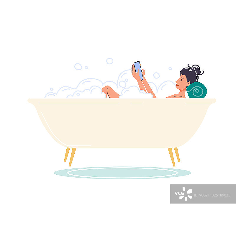 扁平风卡通人物网上冲浪图片素材