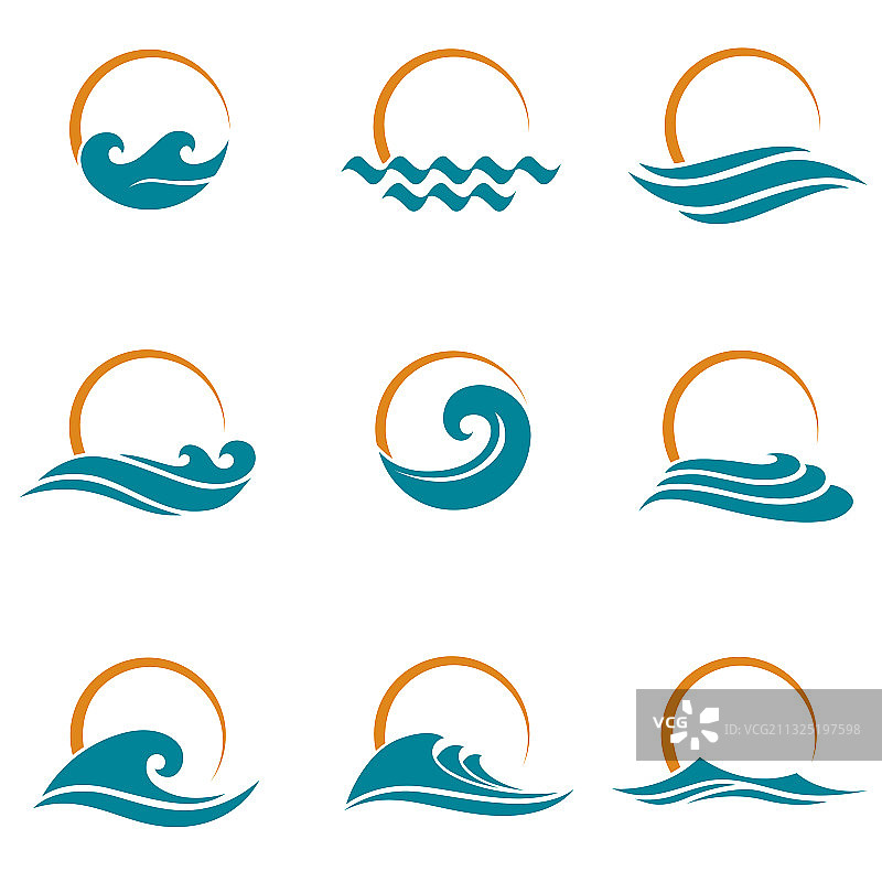 太阳与海洋图标图片素材