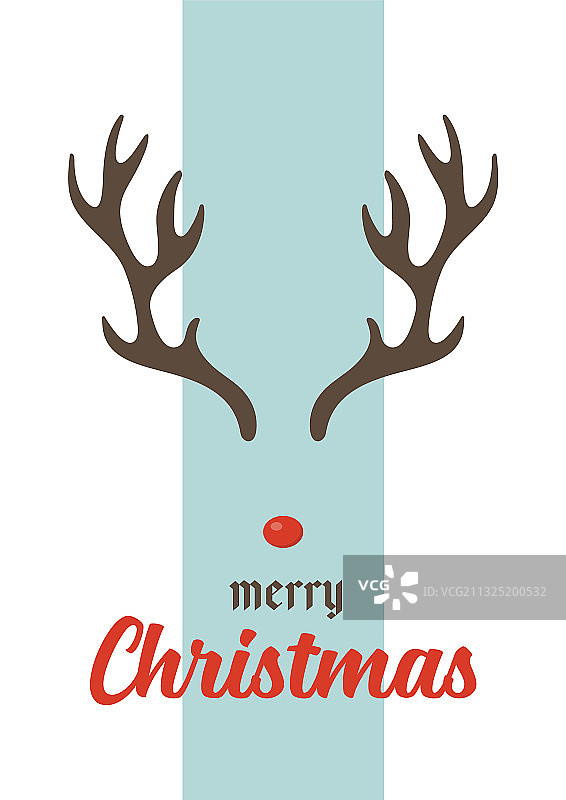带鹿角的圣诞贺卡图片素材