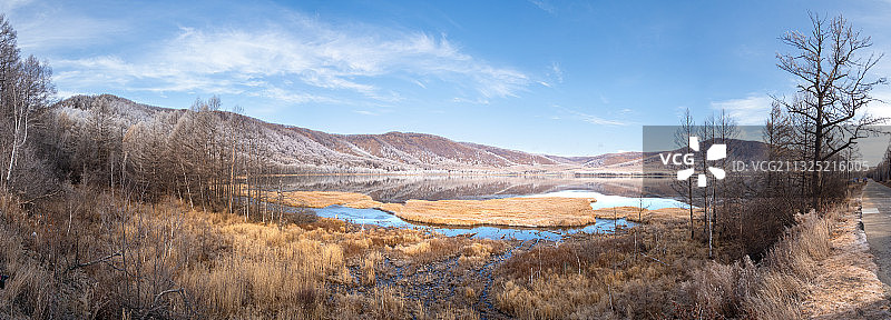 初冬的乌苏浪子湖图片素材