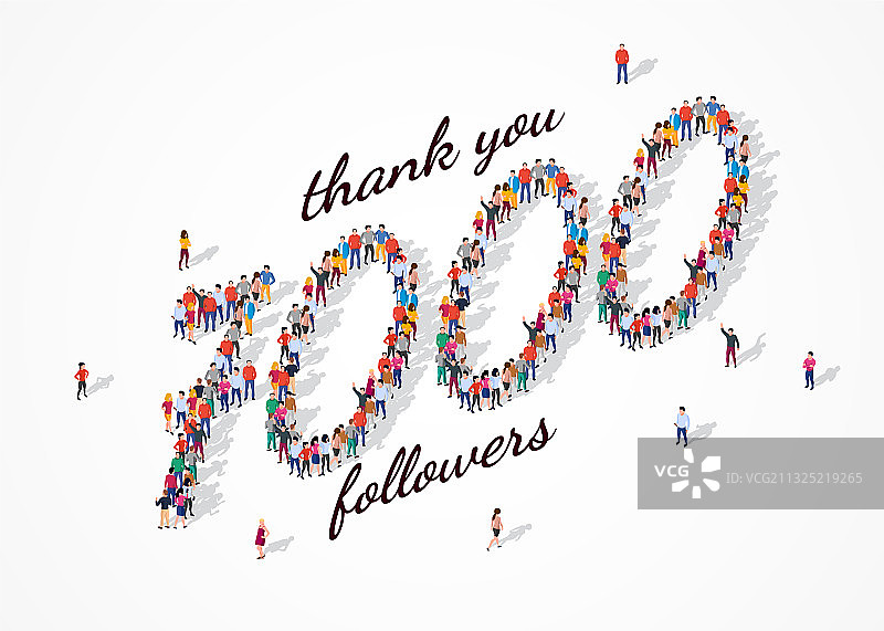 7千粉丝群体的商务人士图片素材