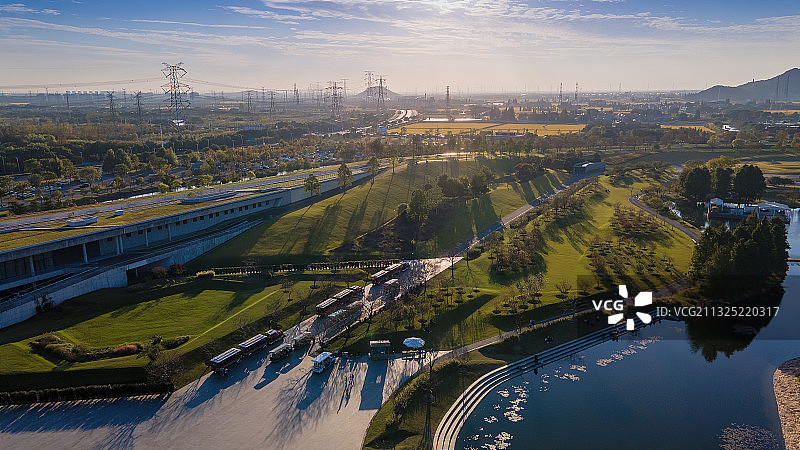 上海 辰山植物园 航拍图片素材