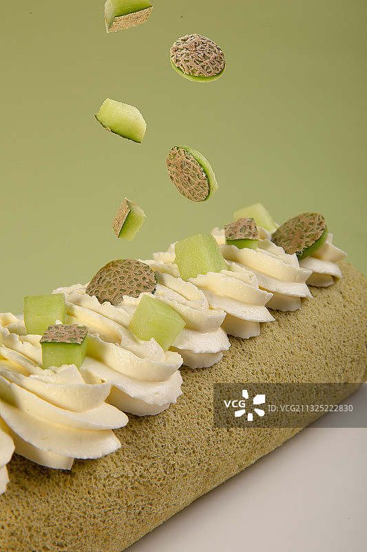 蛋糕卷 蜜瓜蛋糕卷图片素材