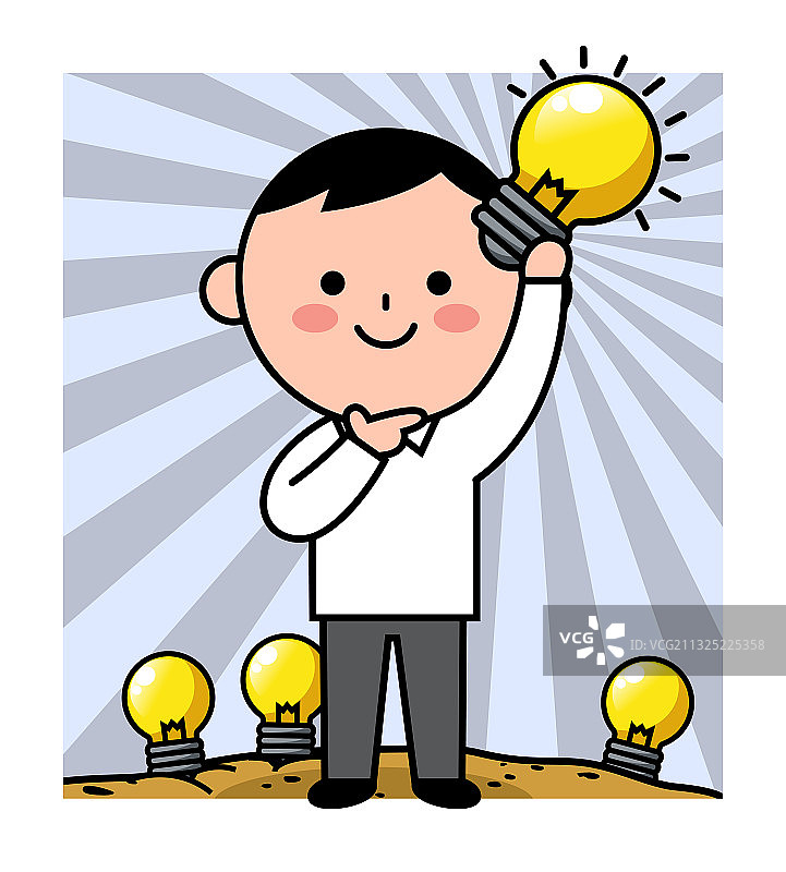 企业员工系列之举着灯泡图片素材
