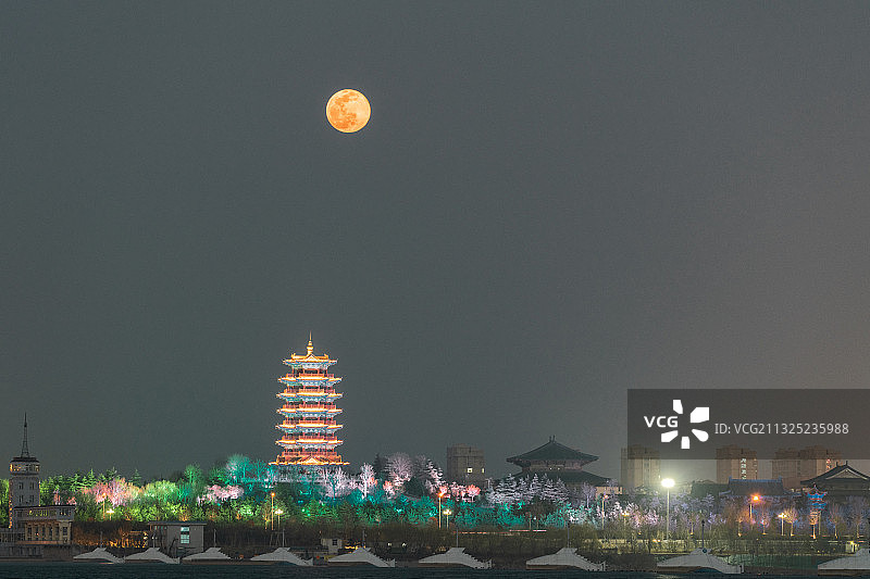 临沂市河东区东夷文化园月升图片素材