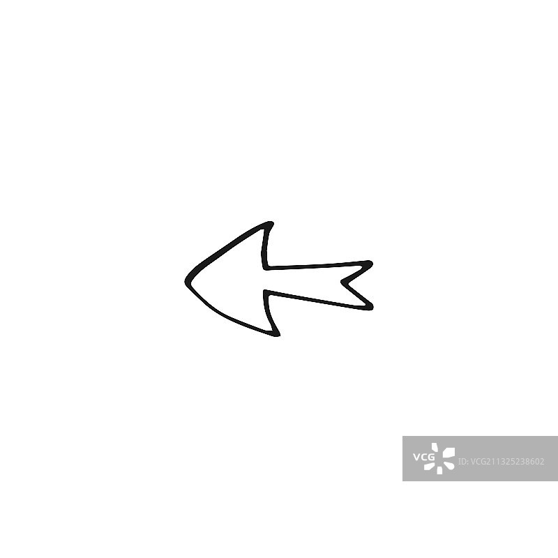 商务涂鸦风格单个箭头元素图片素材