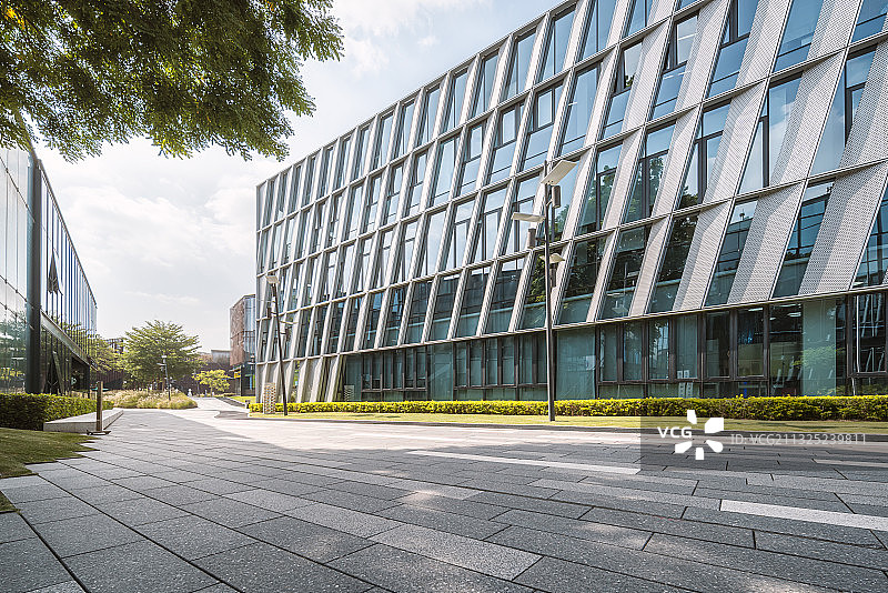 现代建筑创意园区道路路面图片素材