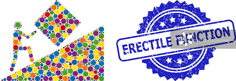 有划痕的勃起功能障碍印章打印和点状图片素材